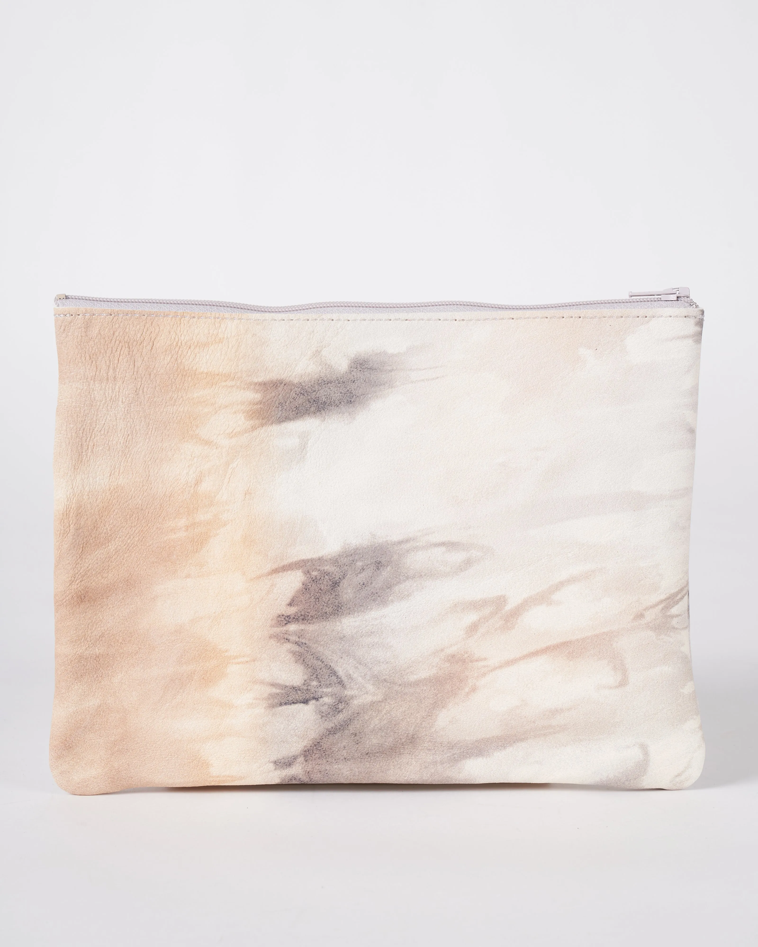 large zip pouch - tie dye peach