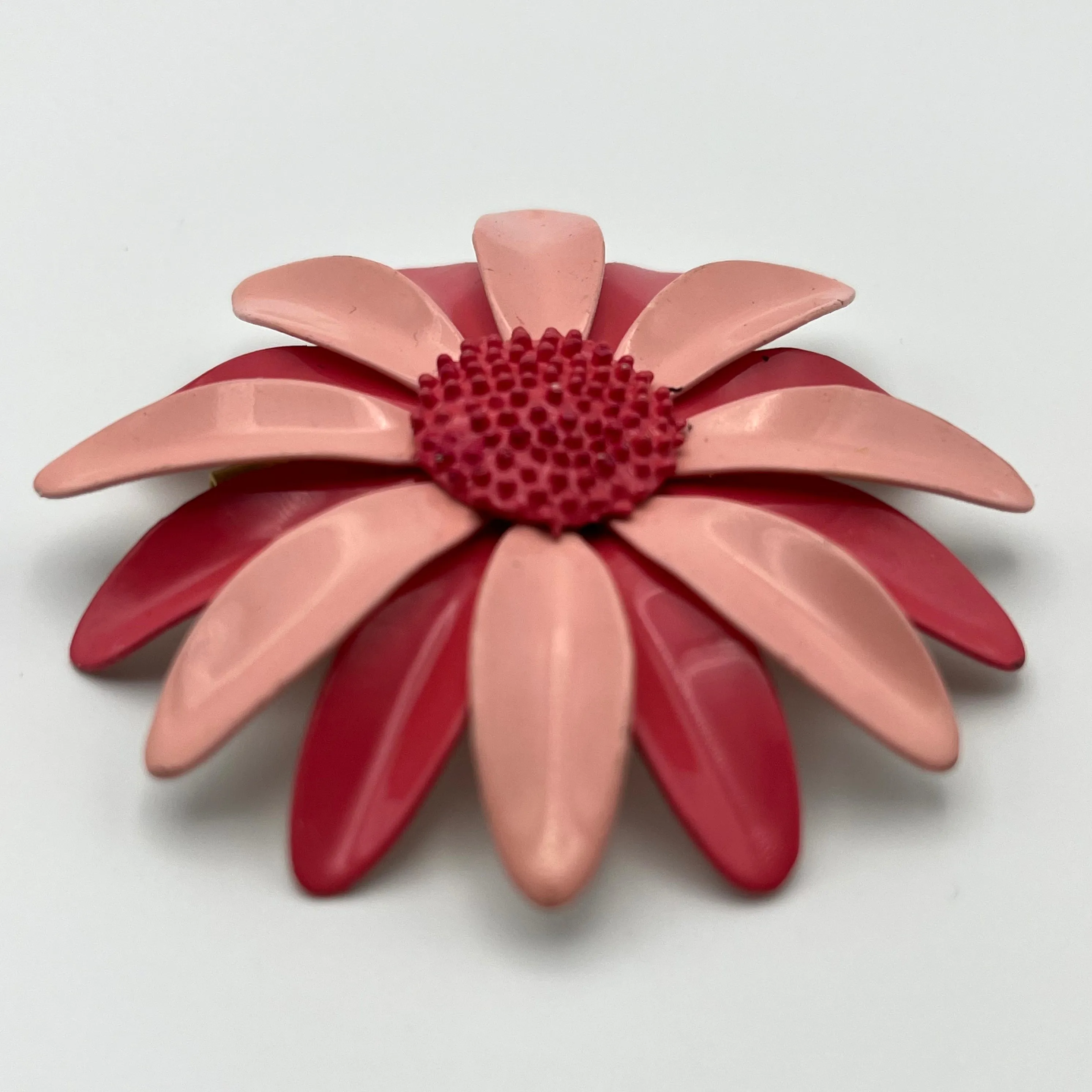 Late 60s/ Early 70s Pink Enamel Flower Brooch