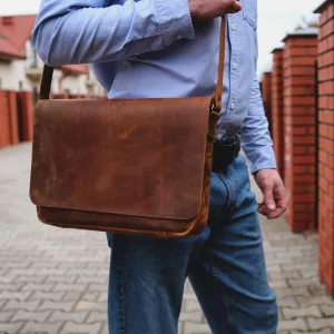 Leather messenger Bag, Laptop Bag