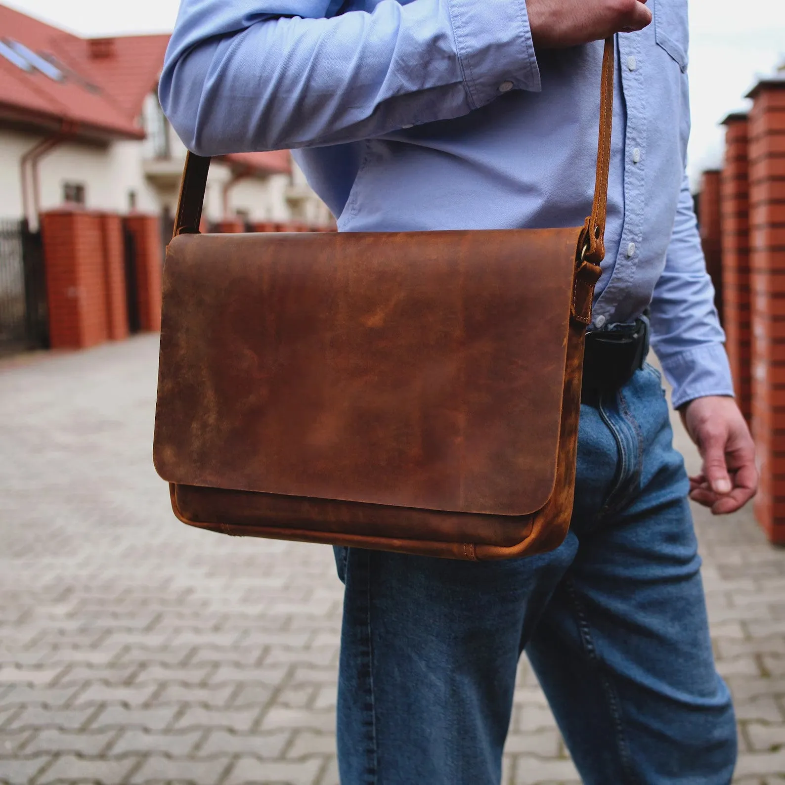 Leather messenger Bag, Laptop Bag