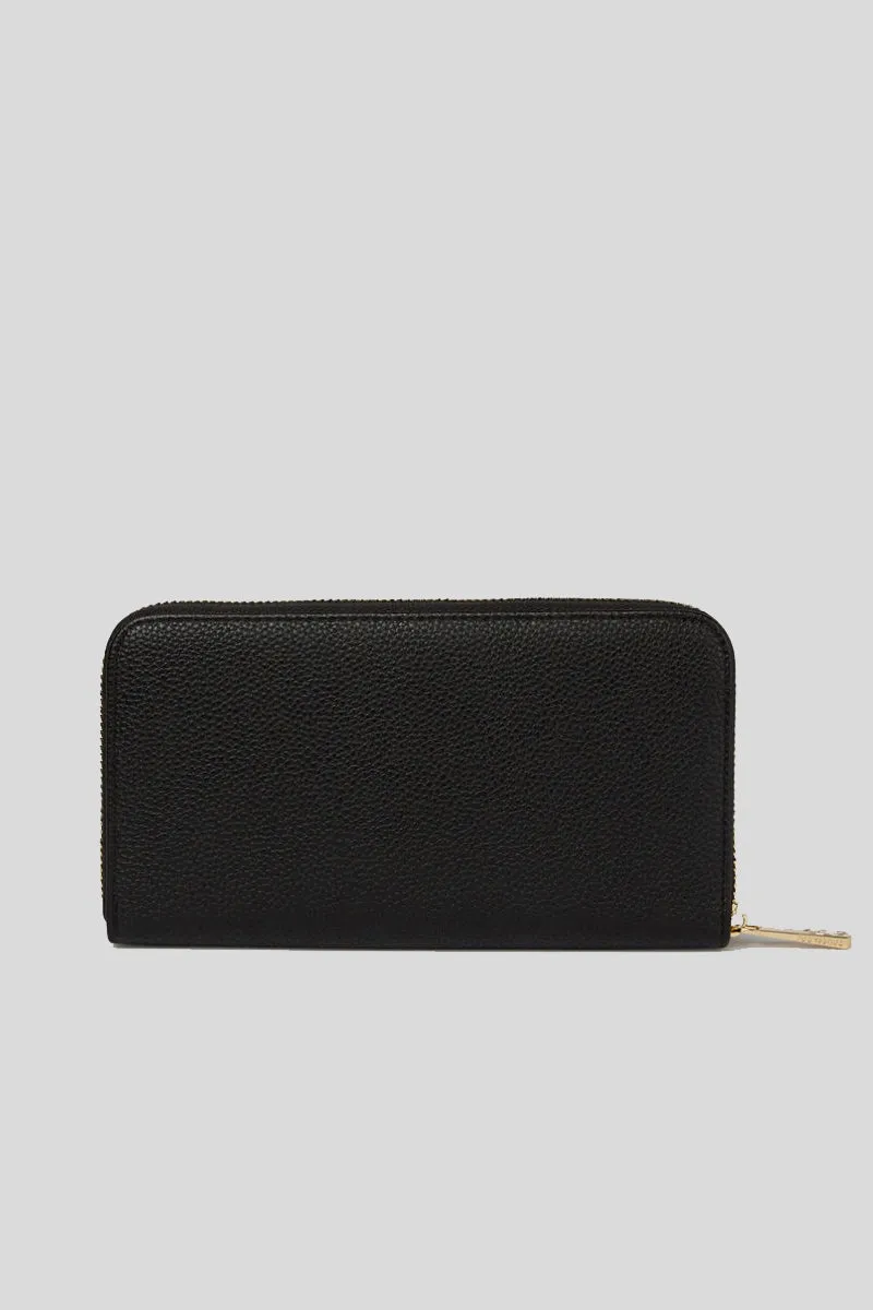 Lisbona Zip 3 Pocket Lg Wallet Stampa Cervo - Black