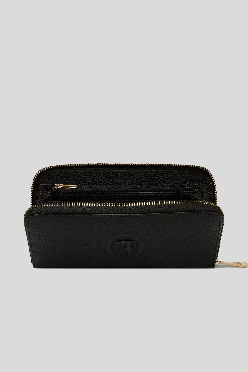 Lisbona Zip 3 Pocket Lg Wallet Stampa Cervo - Black
