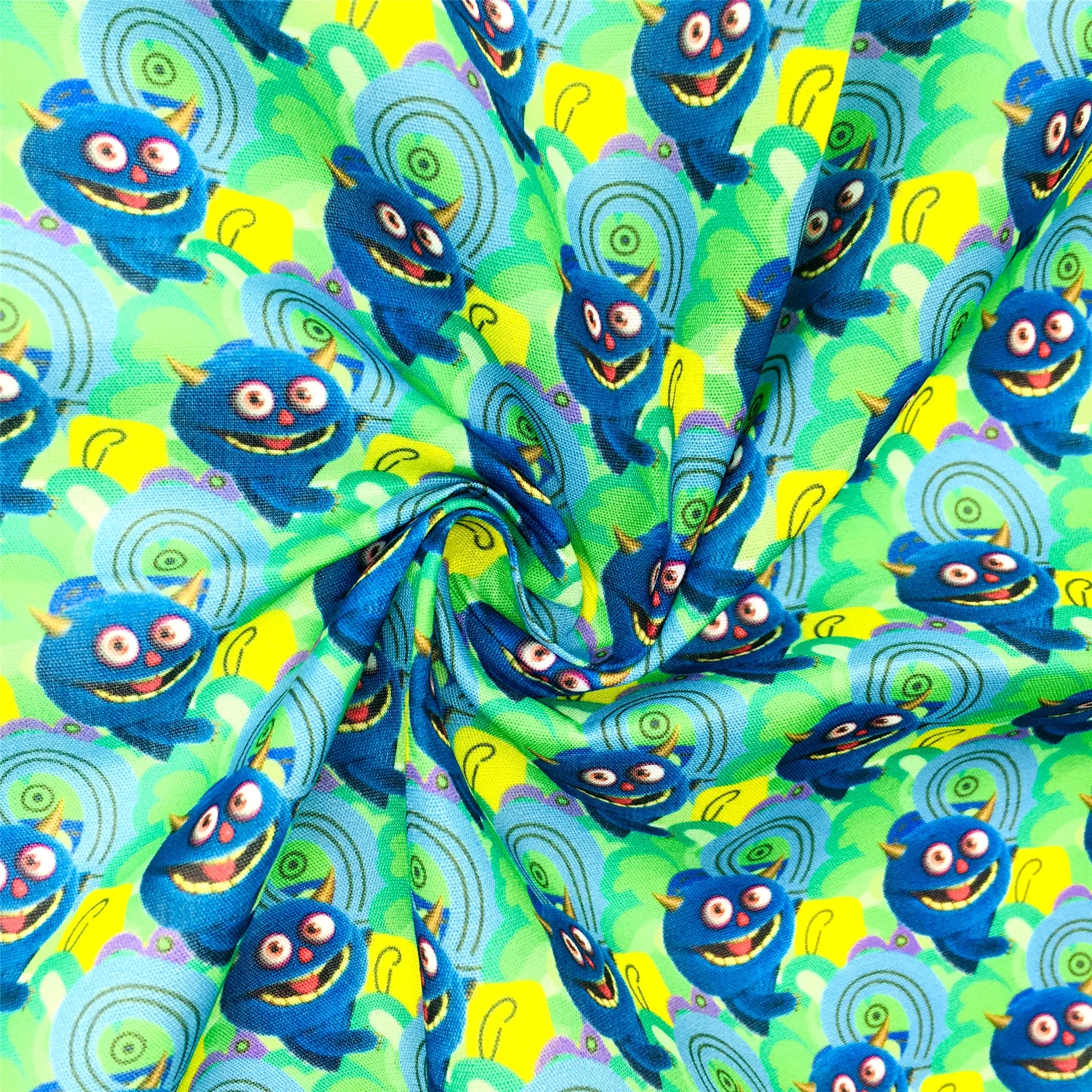 Little Monsters Theme Printed Fabric
