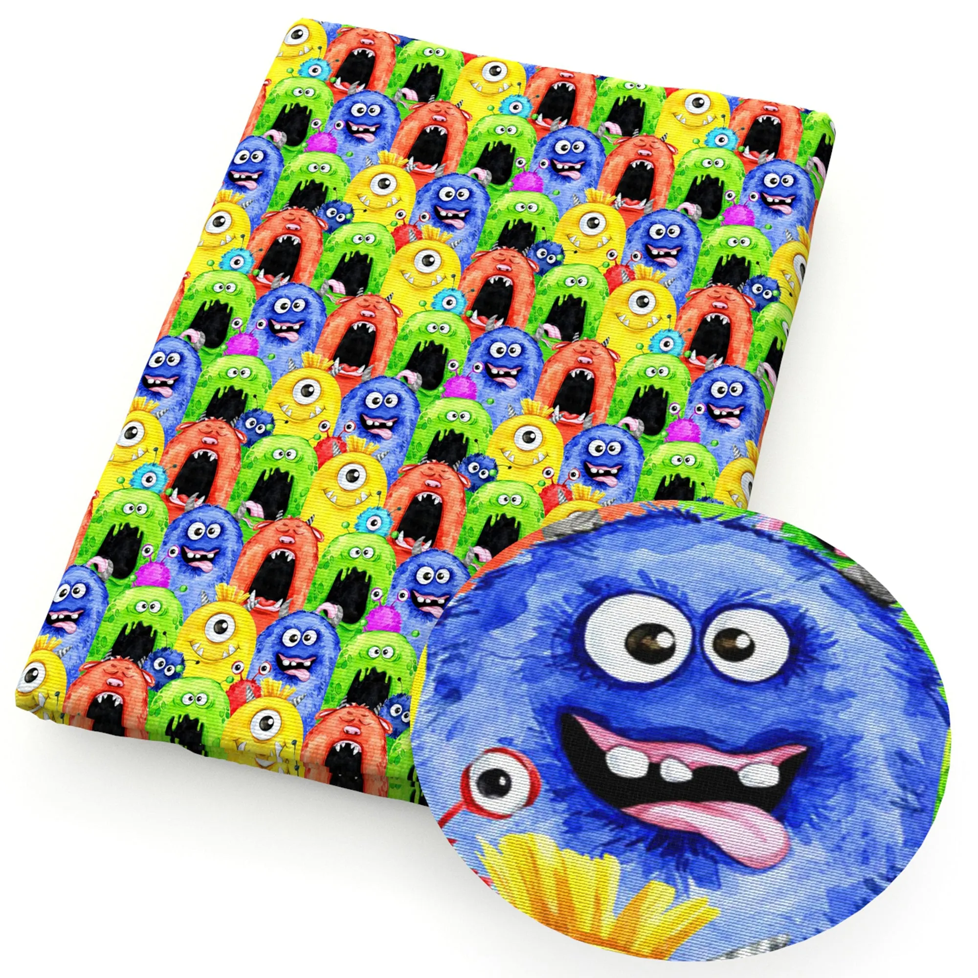 Little Monsters Theme Printed Fabric