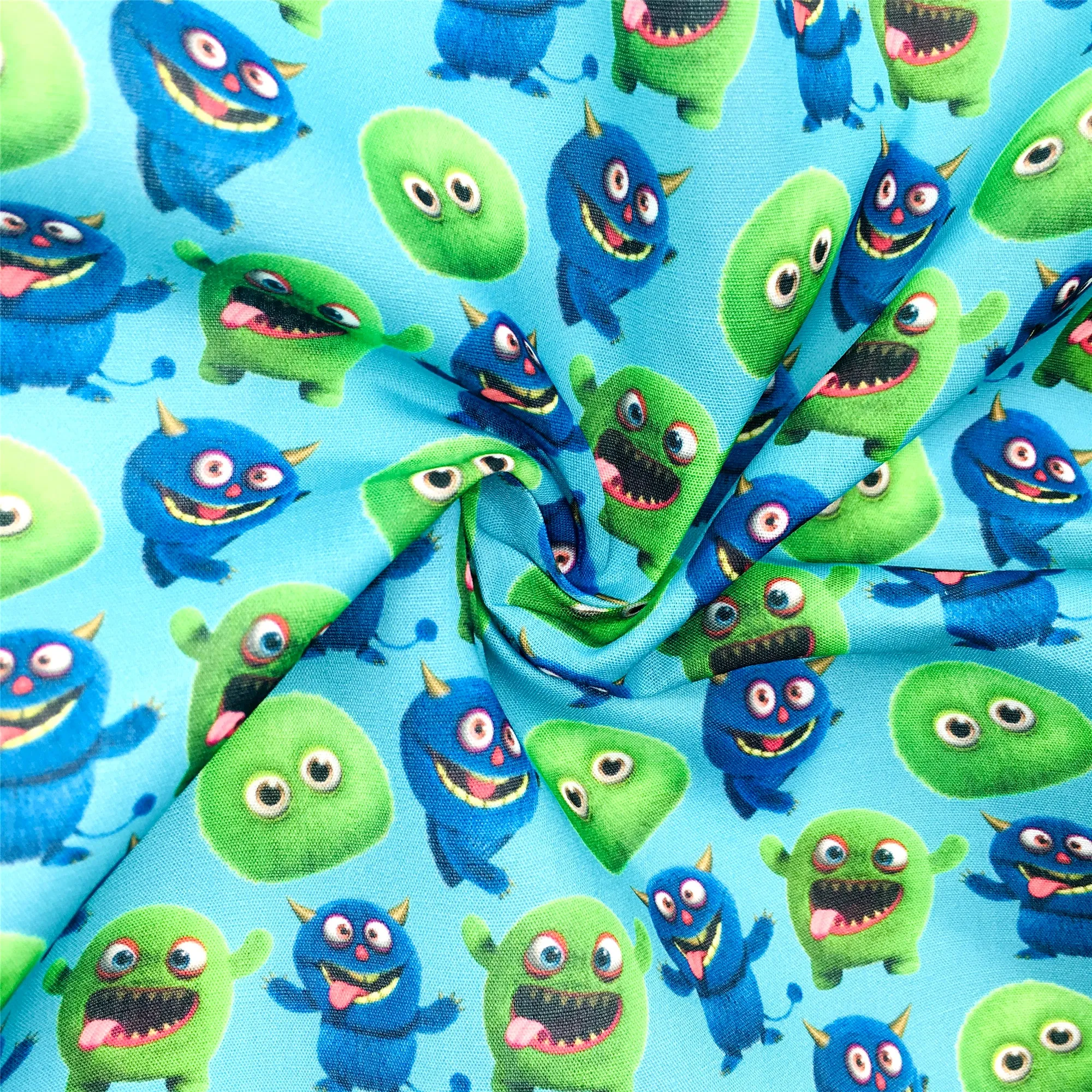 Little Monsters Theme Printed Fabric
