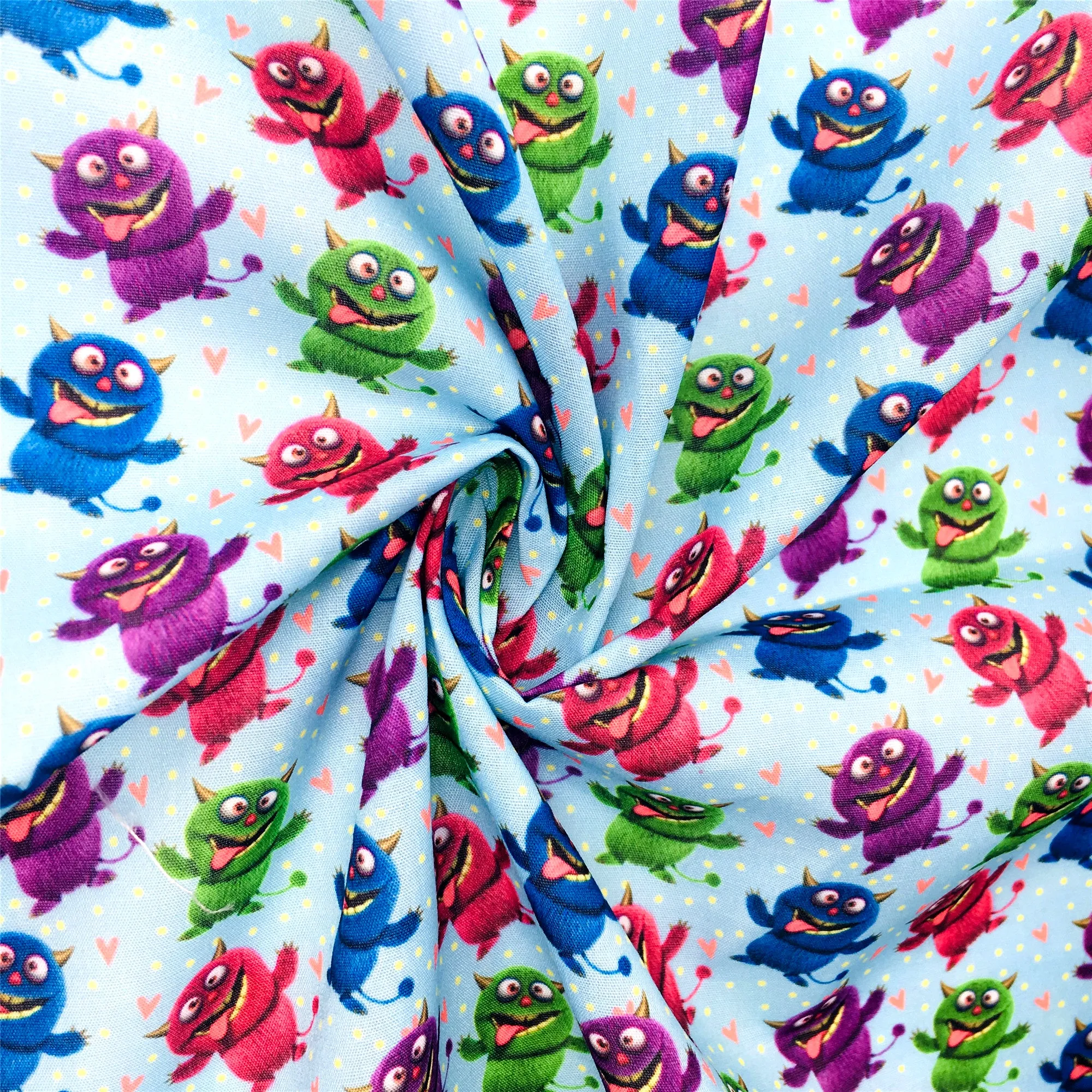 Little Monsters Theme Printed Fabric