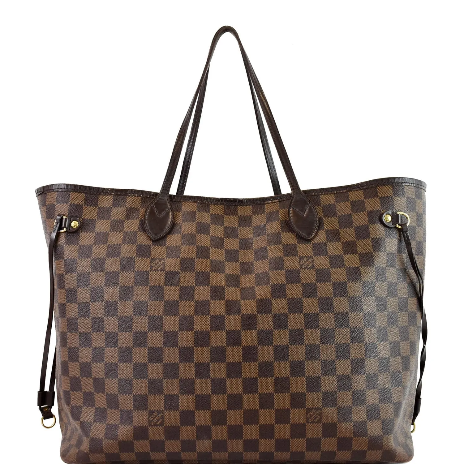 LOUIS VUITTON Neverfull GM Damier Ebene Tote Shoulder Bag Brown