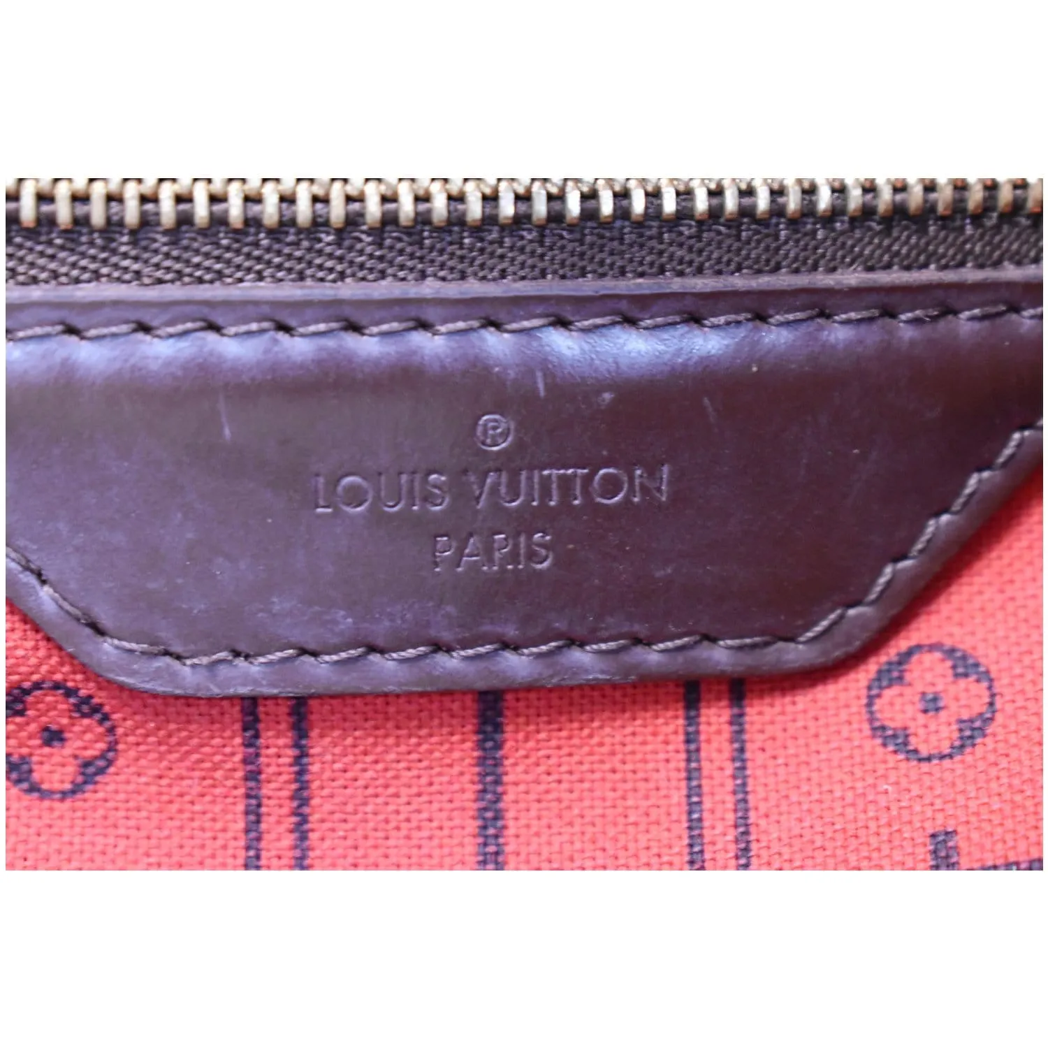 LOUIS VUITTON Neverfull GM Damier Ebene Tote Shoulder Bag Brown