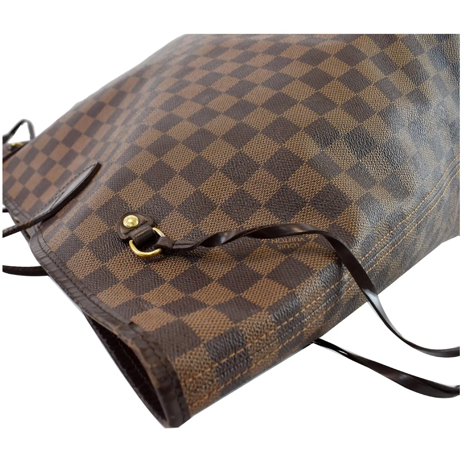 LOUIS VUITTON Neverfull GM Damier Ebene Tote Shoulder Bag Brown