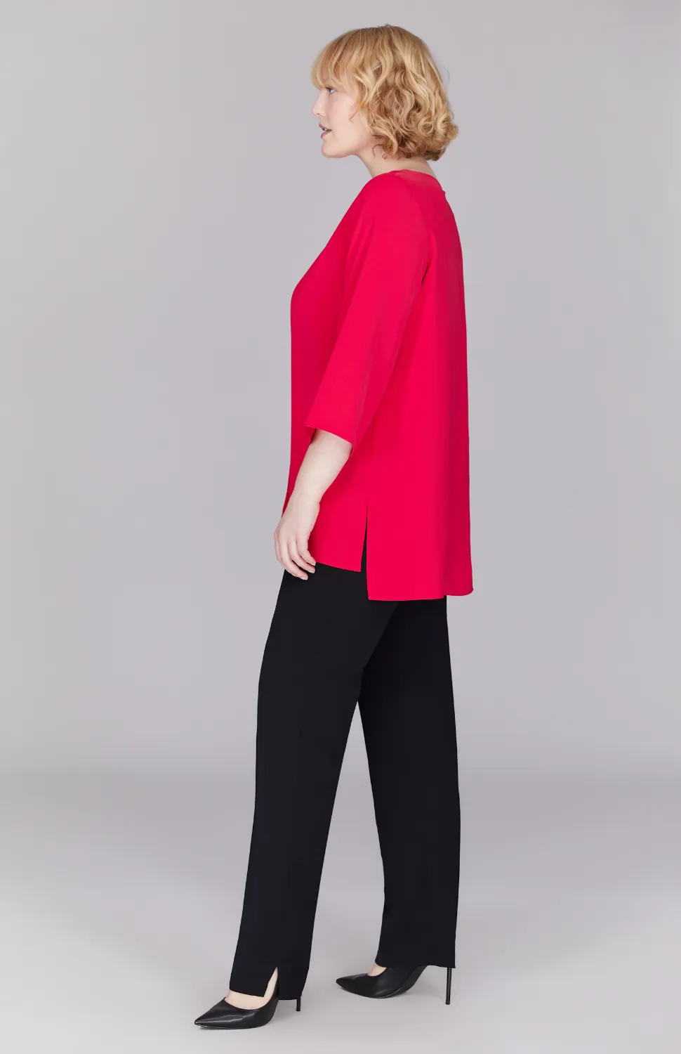 Lustrous Crepe Double Layer Tunic