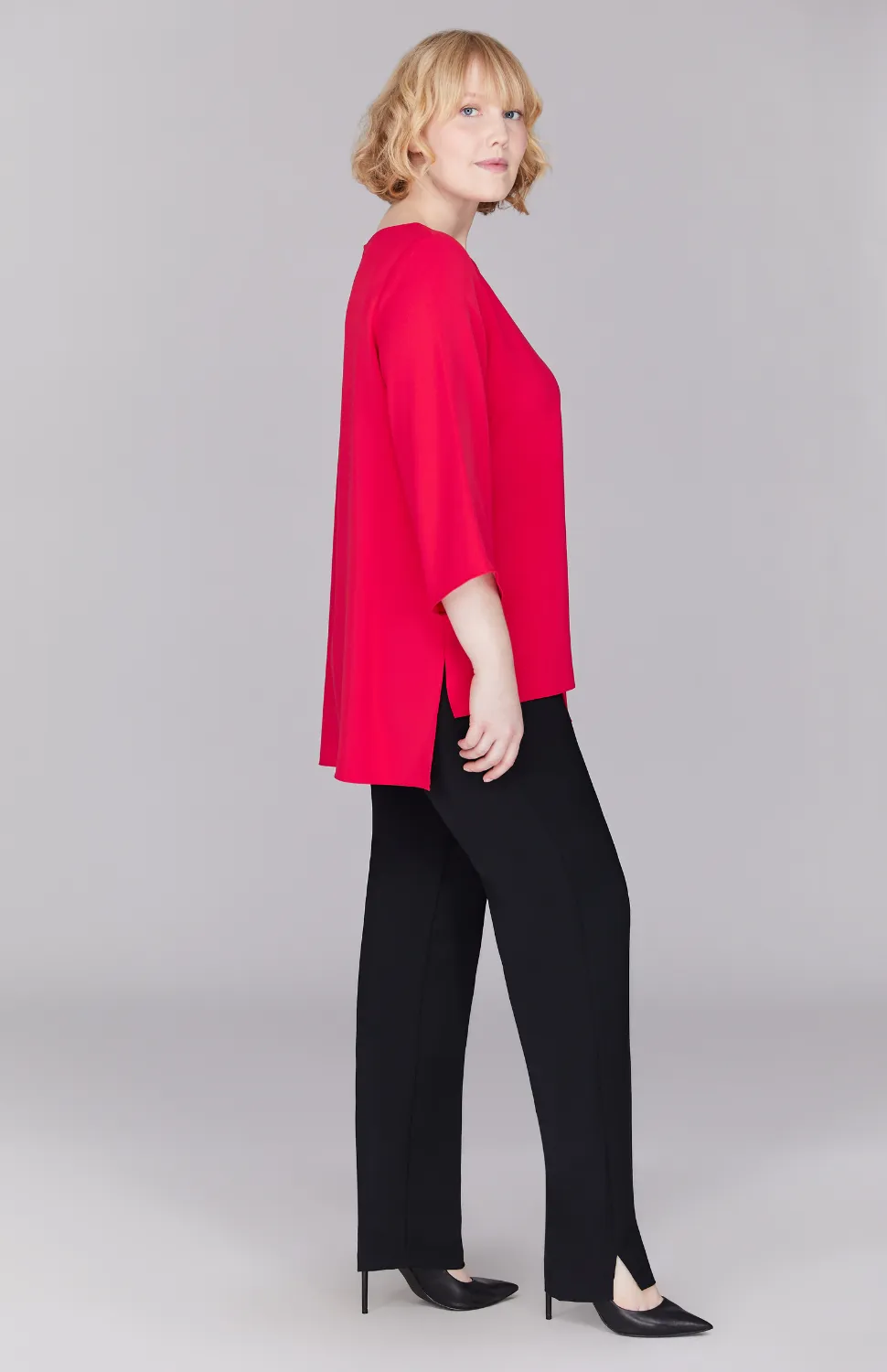Lustrous Crepe Double Layer Tunic