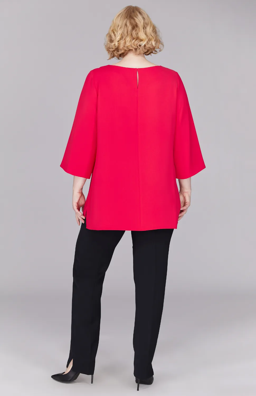 Lustrous Crepe Double Layer Tunic