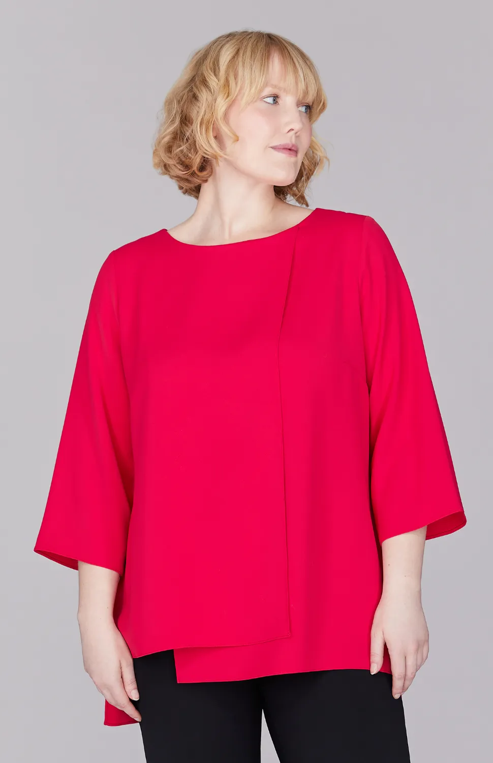 Lustrous Crepe Double Layer Tunic