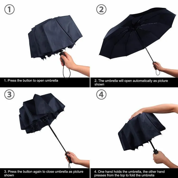 Luxury Automatic Open & close Umbrella Folding Wind water Resistant