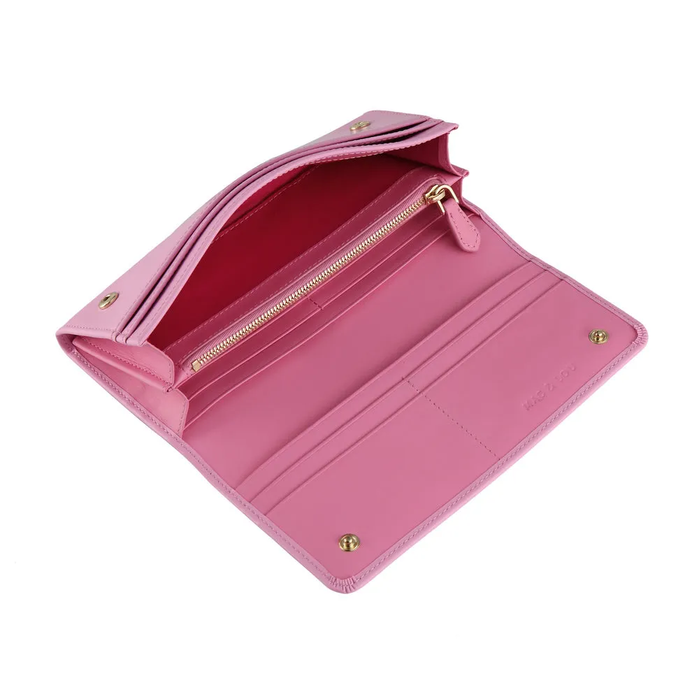 MAC&LOU Bifold Wallet Vegan Smooth Leather Pink