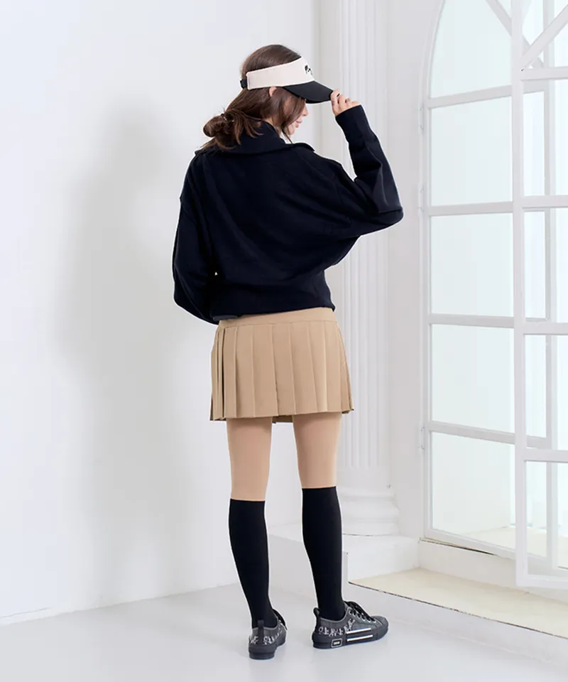 MAGIA Cream Knit Zip-up - Black