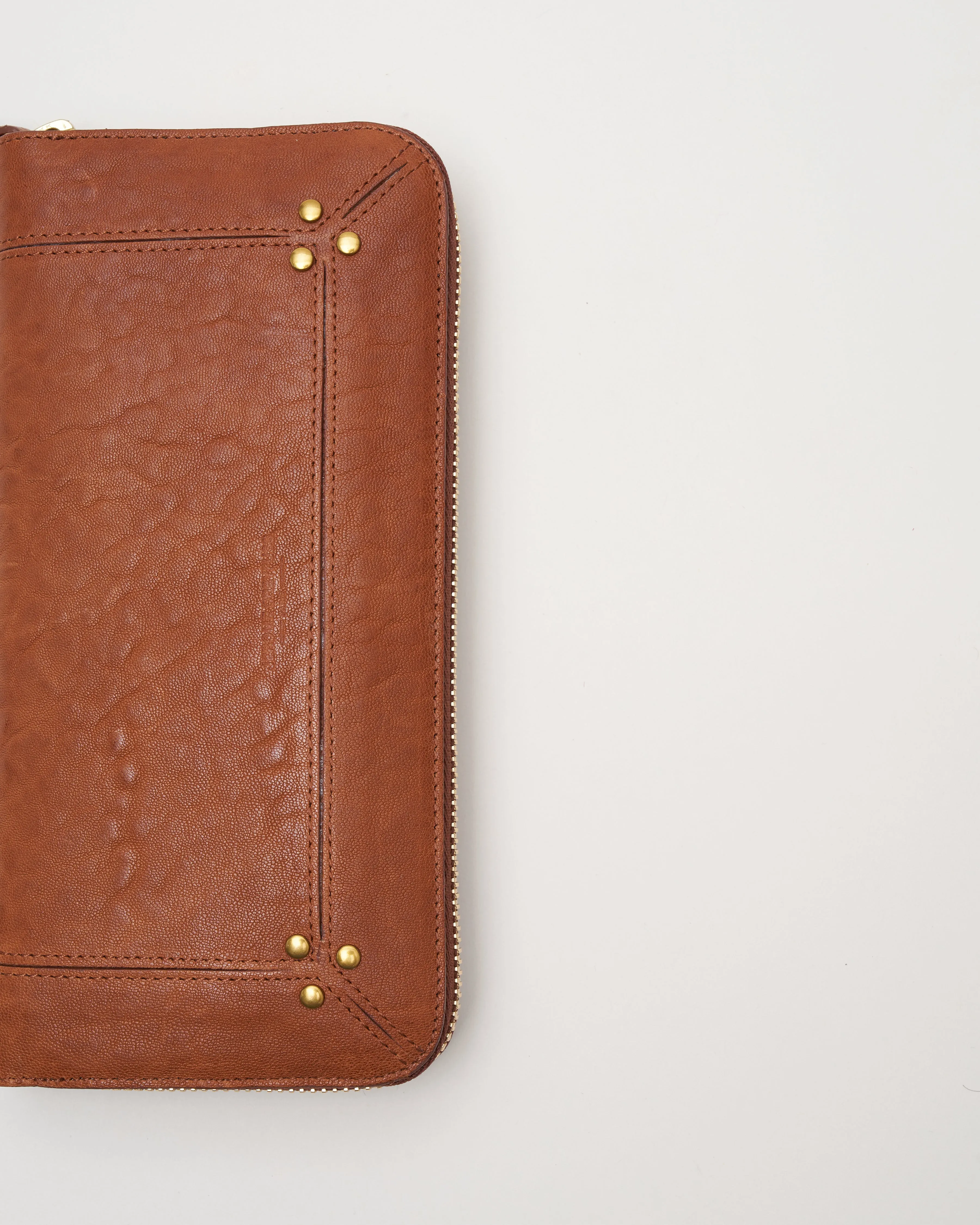 malcolm bubble lambskin wallet - camel