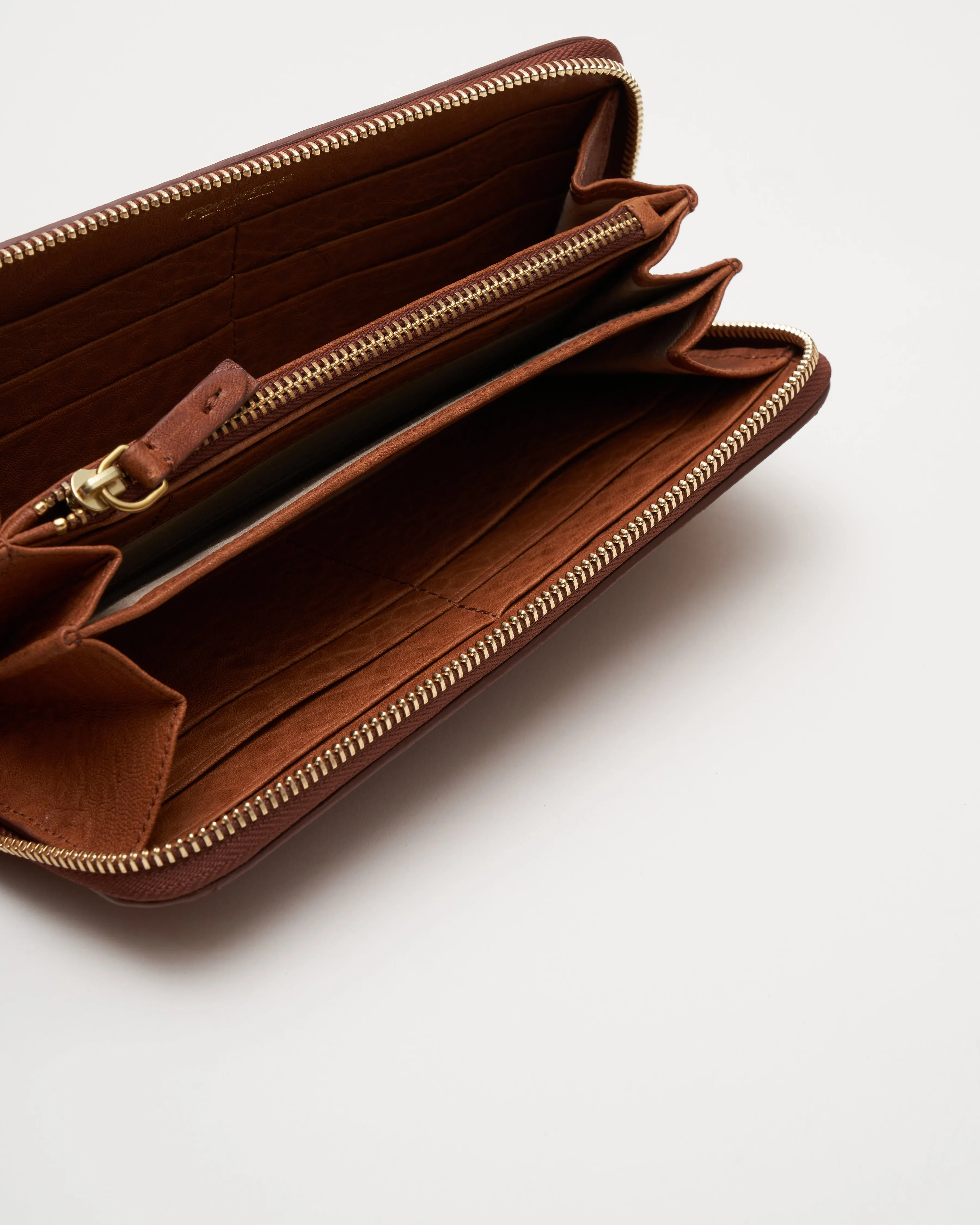 malcolm bubble lambskin wallet - camel
