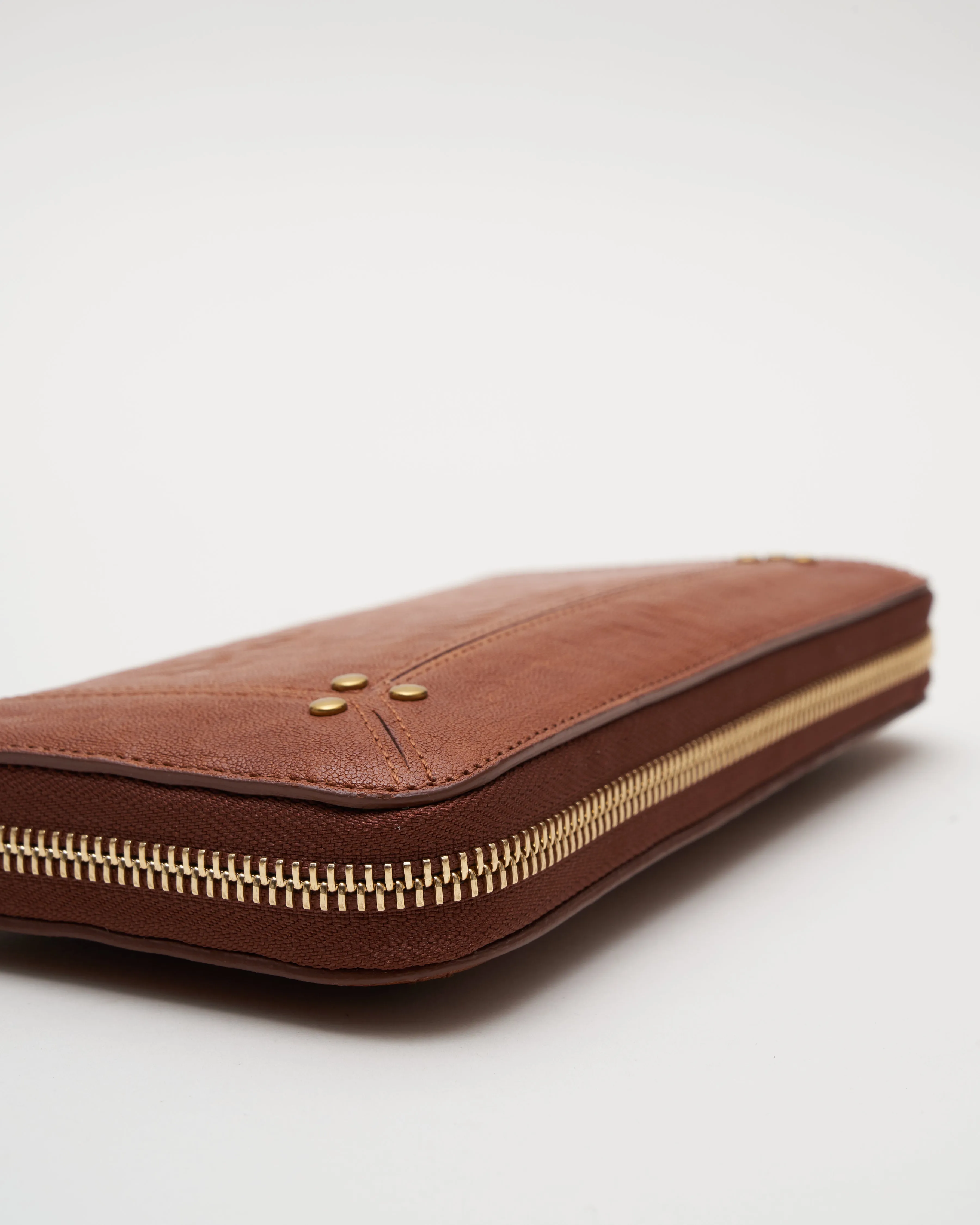 malcolm bubble lambskin wallet - camel