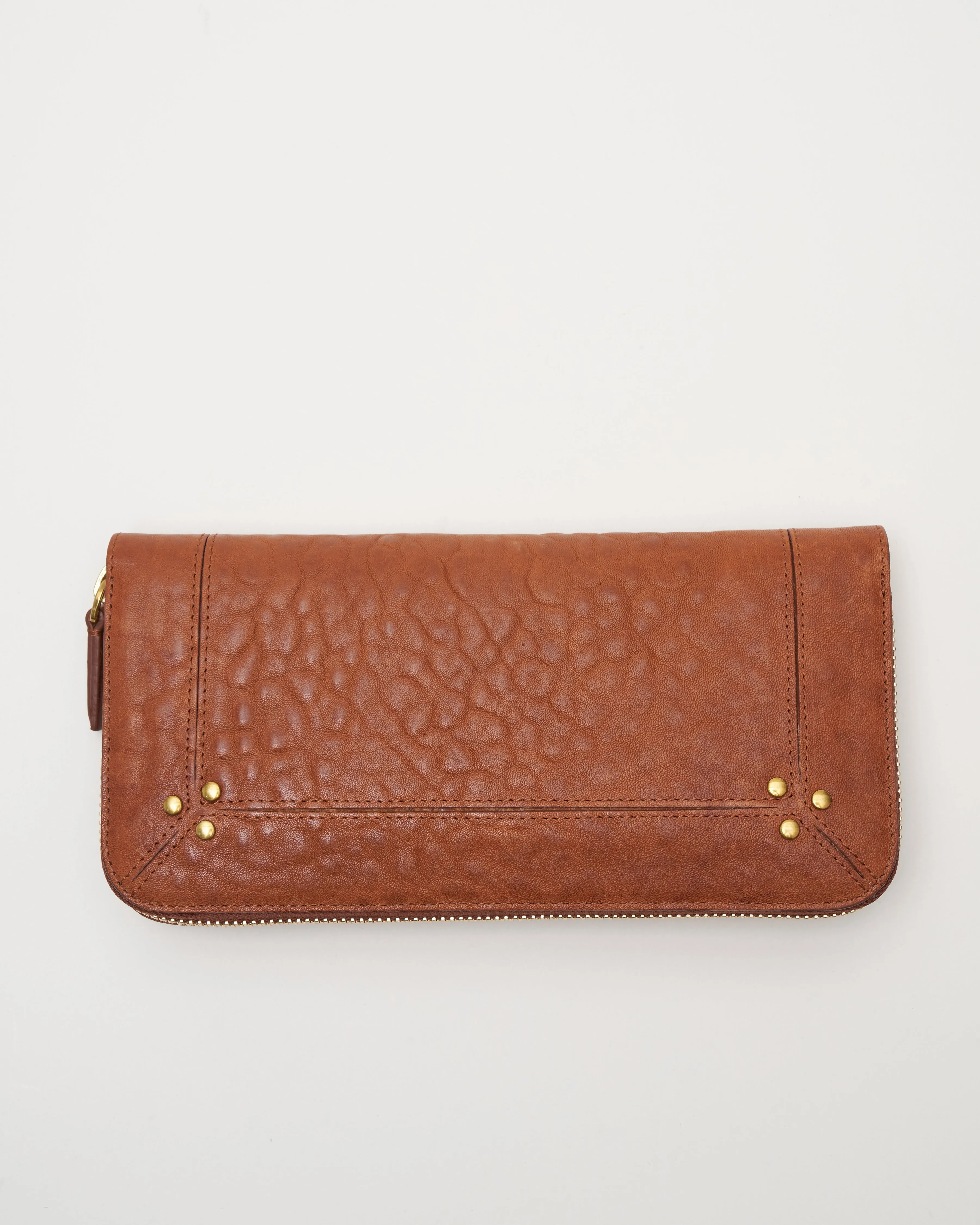 malcolm bubble lambskin wallet - camel
