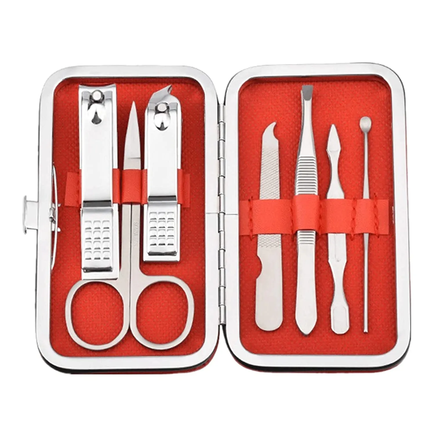 Manicure Set Men Women Nail Clipper Set 8in1 Stainless Steel Toe Finger Nail Clipper Personal Care Tools with Portable Travel Case Pedicure Tools Grooming Kit Gifts for Men Women Wife Family Friend