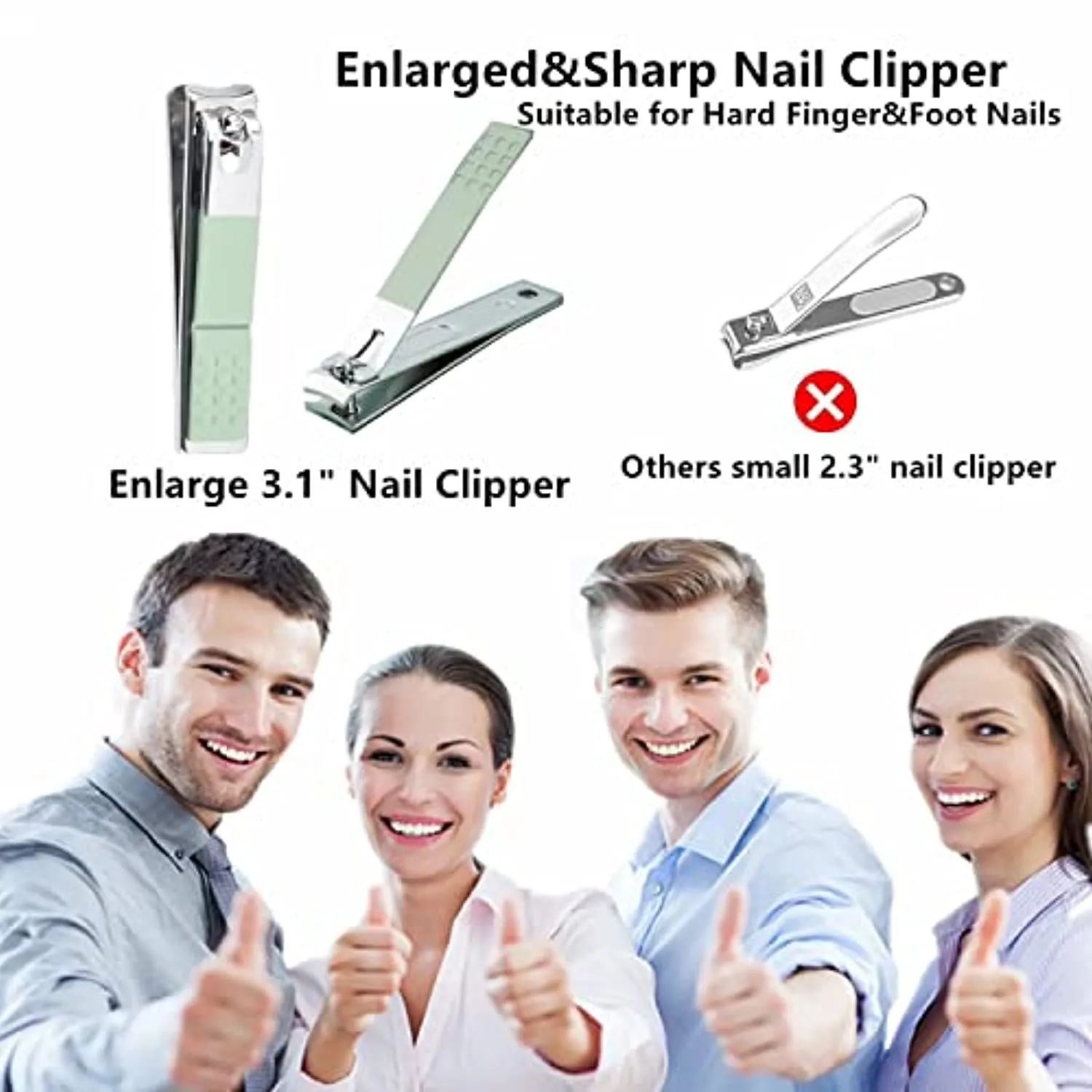 Manicure Set Men Women Nail Clipper Set 8in1 Stainless Steel Toe Finger Nail Clipper Personal Care Tools with Portable Travel Case Pedicure Tools Grooming Kit Gifts for Men Women Wife Family Friend