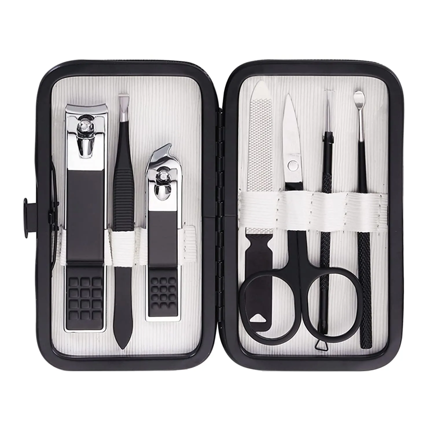 Manicure Set Men Women Nail Clipper Set 8in1 Stainless Steel Toe Finger Nail Clipper Personal Care Tools with Portable Travel Case Pedicure Tools Grooming Kit Gifts for Men Women Wife Family Friend
