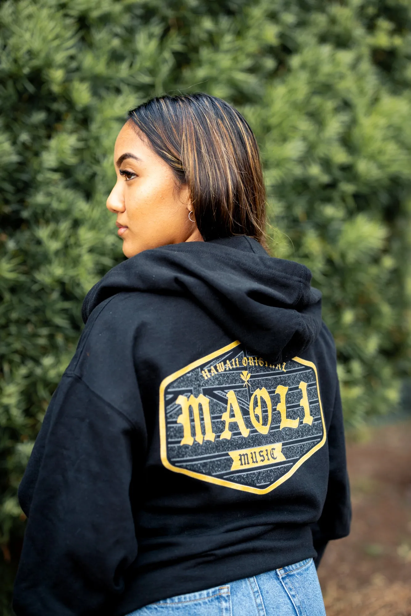 Maoli Crest Zip Up Hoodie