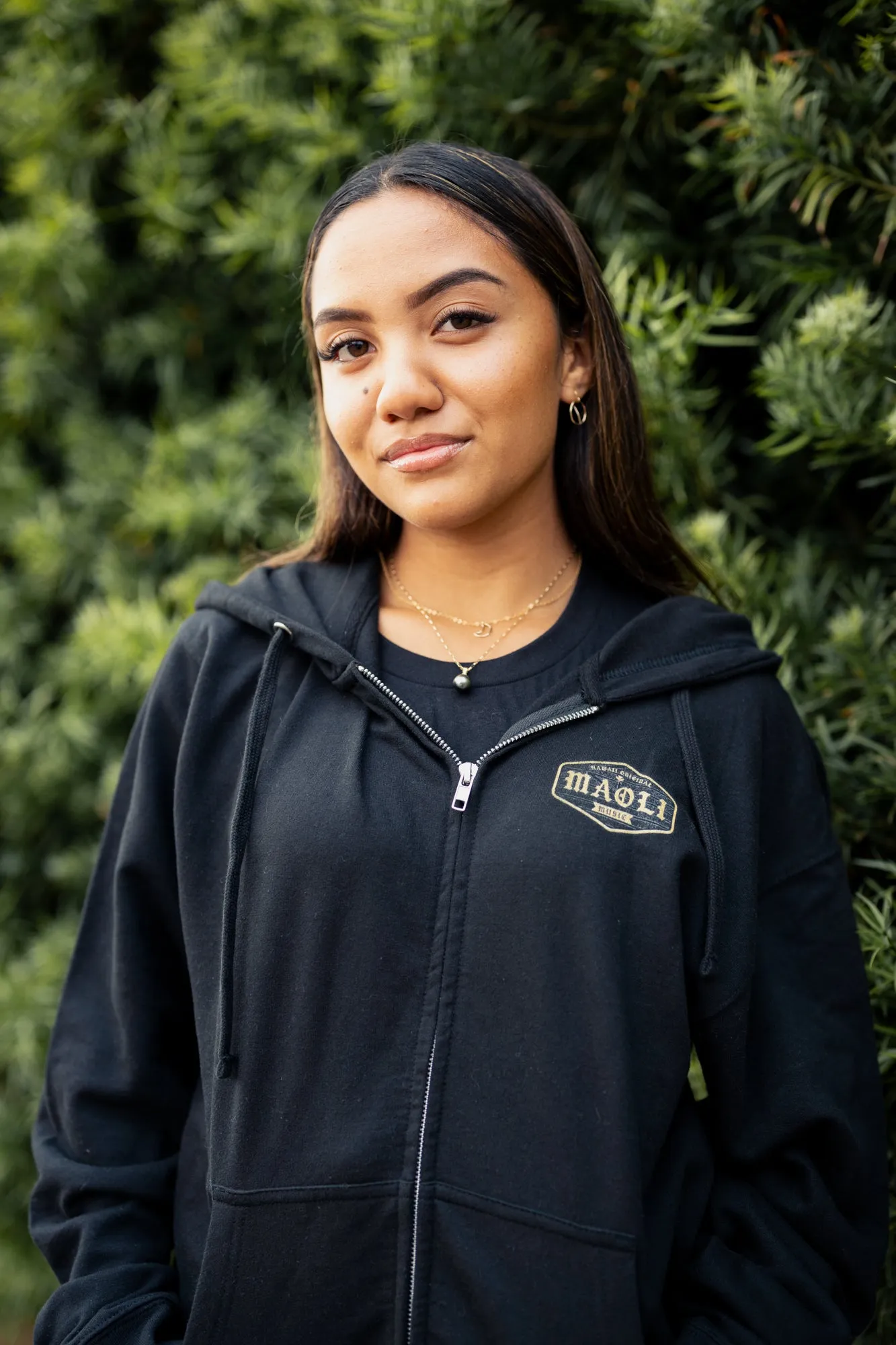 Maoli Crest Zip Up Hoodie