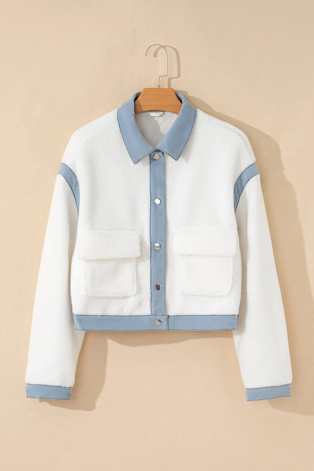 Mariah Contrast Trim Snap Down Jacket