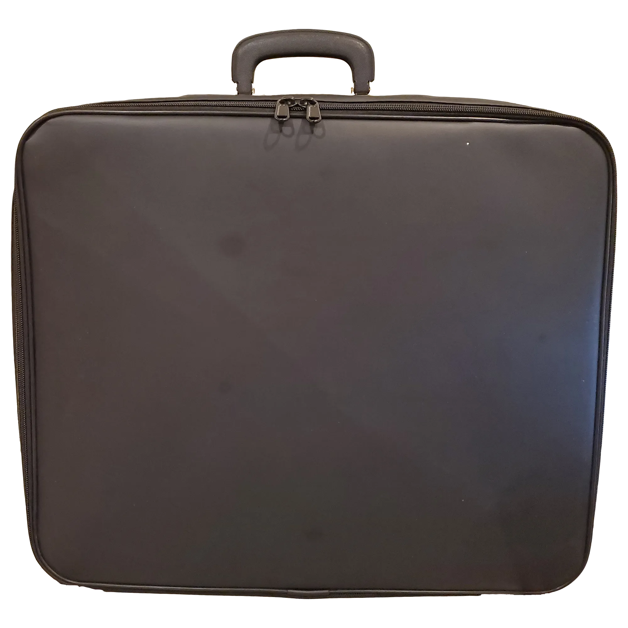 Masonic Briefcase Style Apron Case - Machine Embroidery on Black Faux Leather