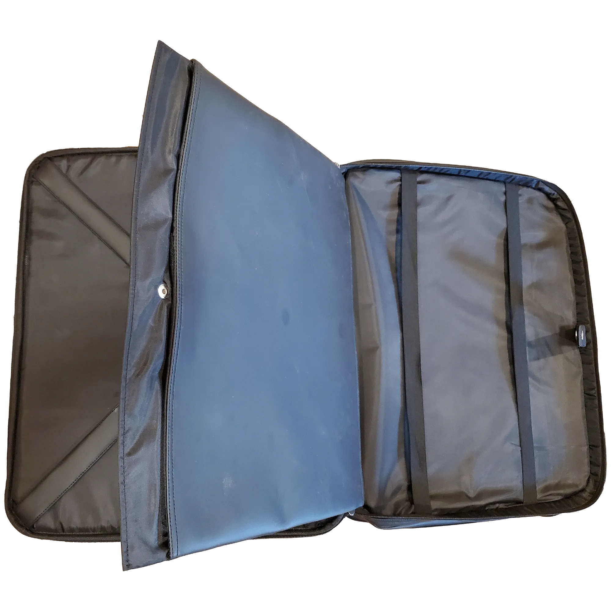 Masonic Briefcase Style Apron Case - Machine Embroidery on Black Faux Leather