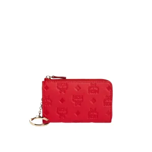 MCM KLARA MONOGRAM MINI ZIP WALLET WITH KEY RING
