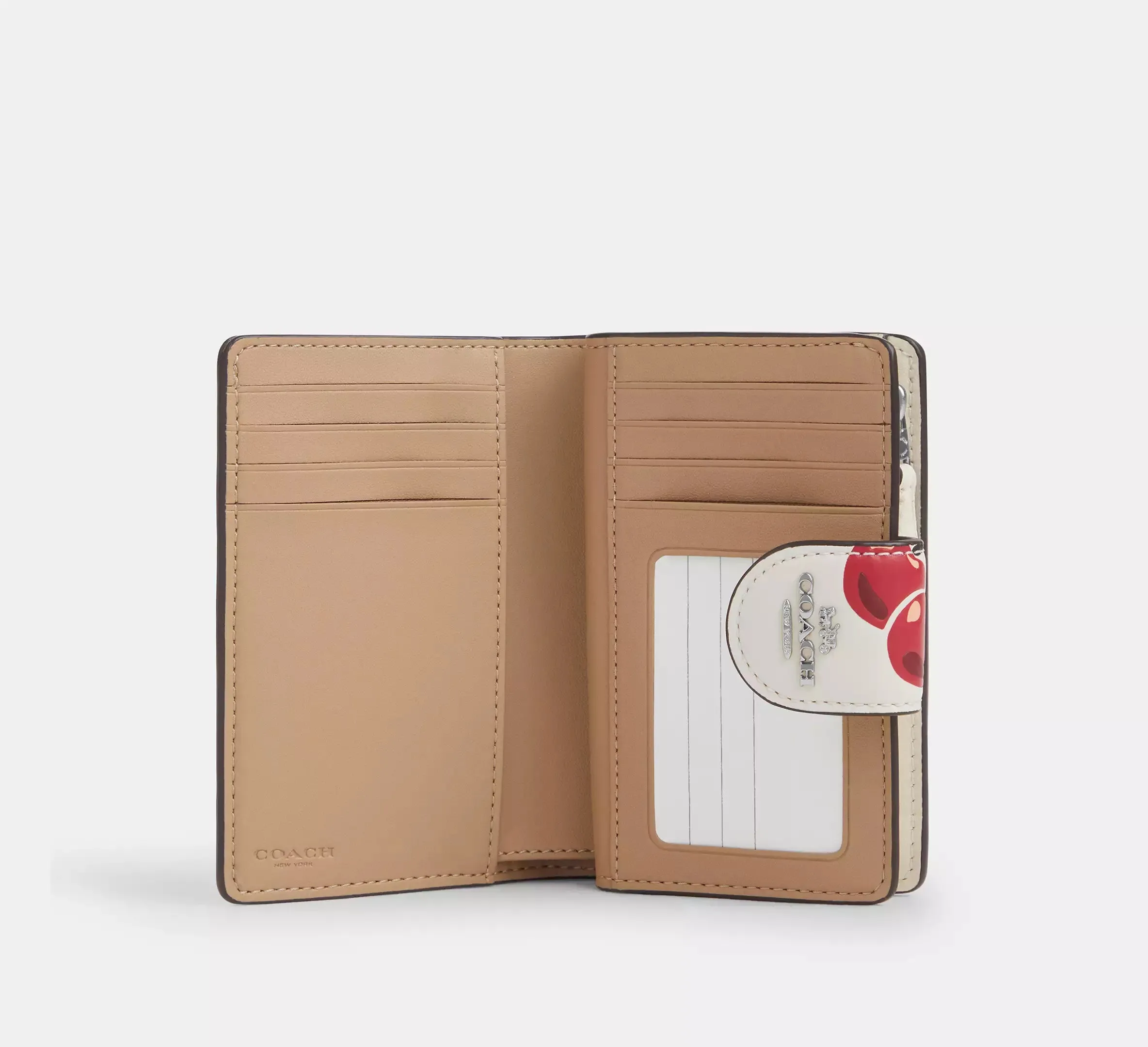 Medium Corner Zip Wallet With Cherry Print