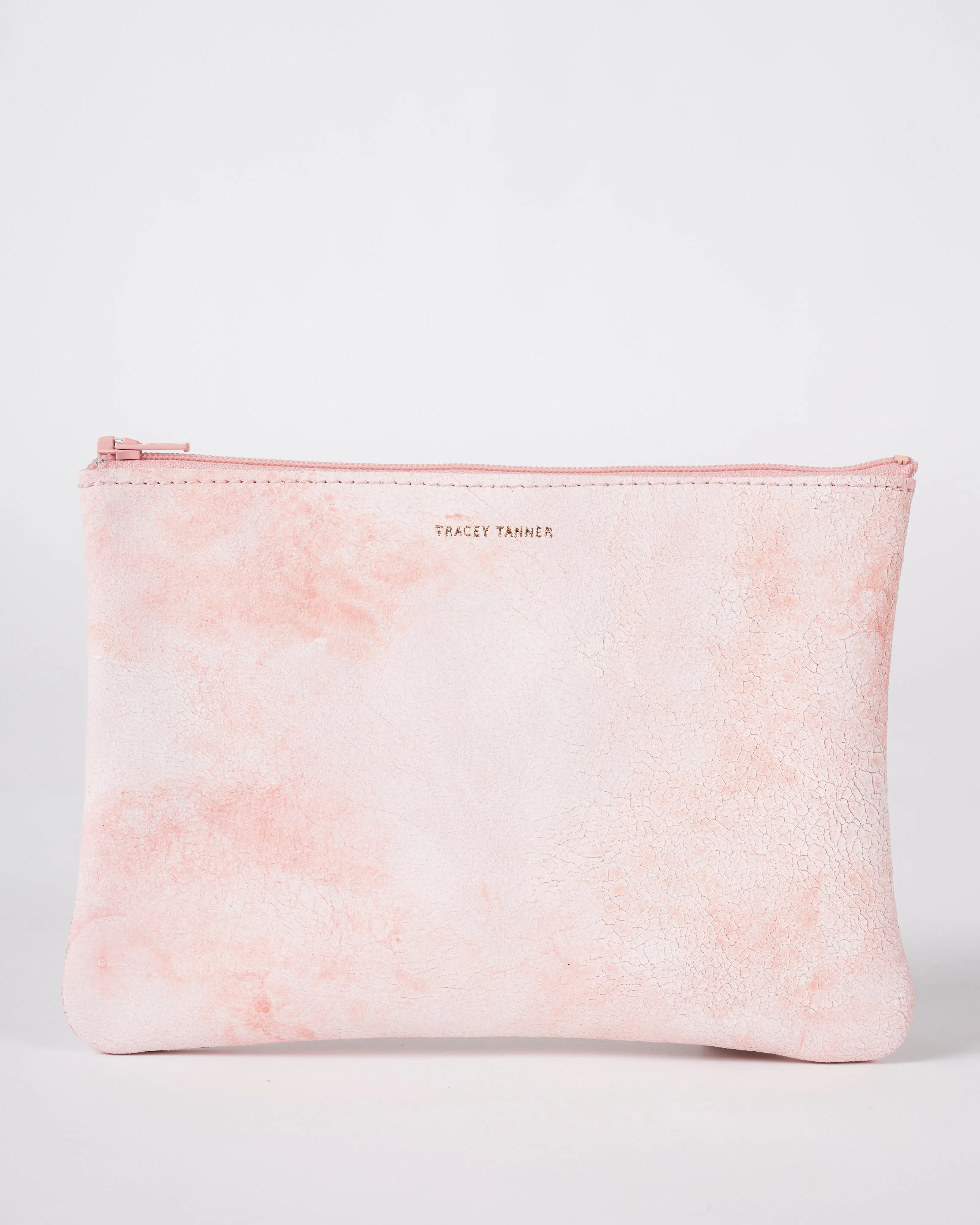 medium zip pouch - white wash peony