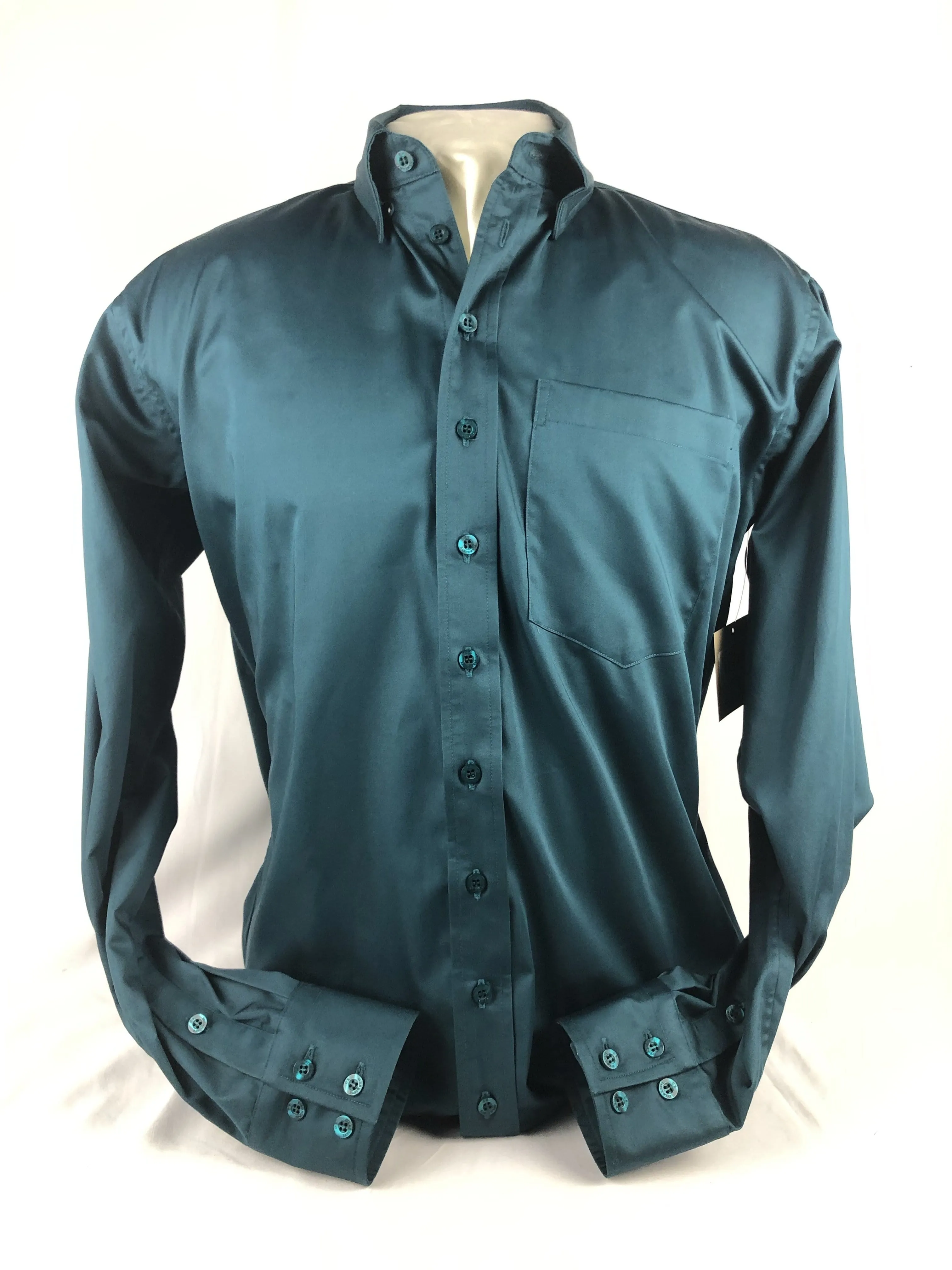 Men's CR Western Pro Teal Cotton Sateen