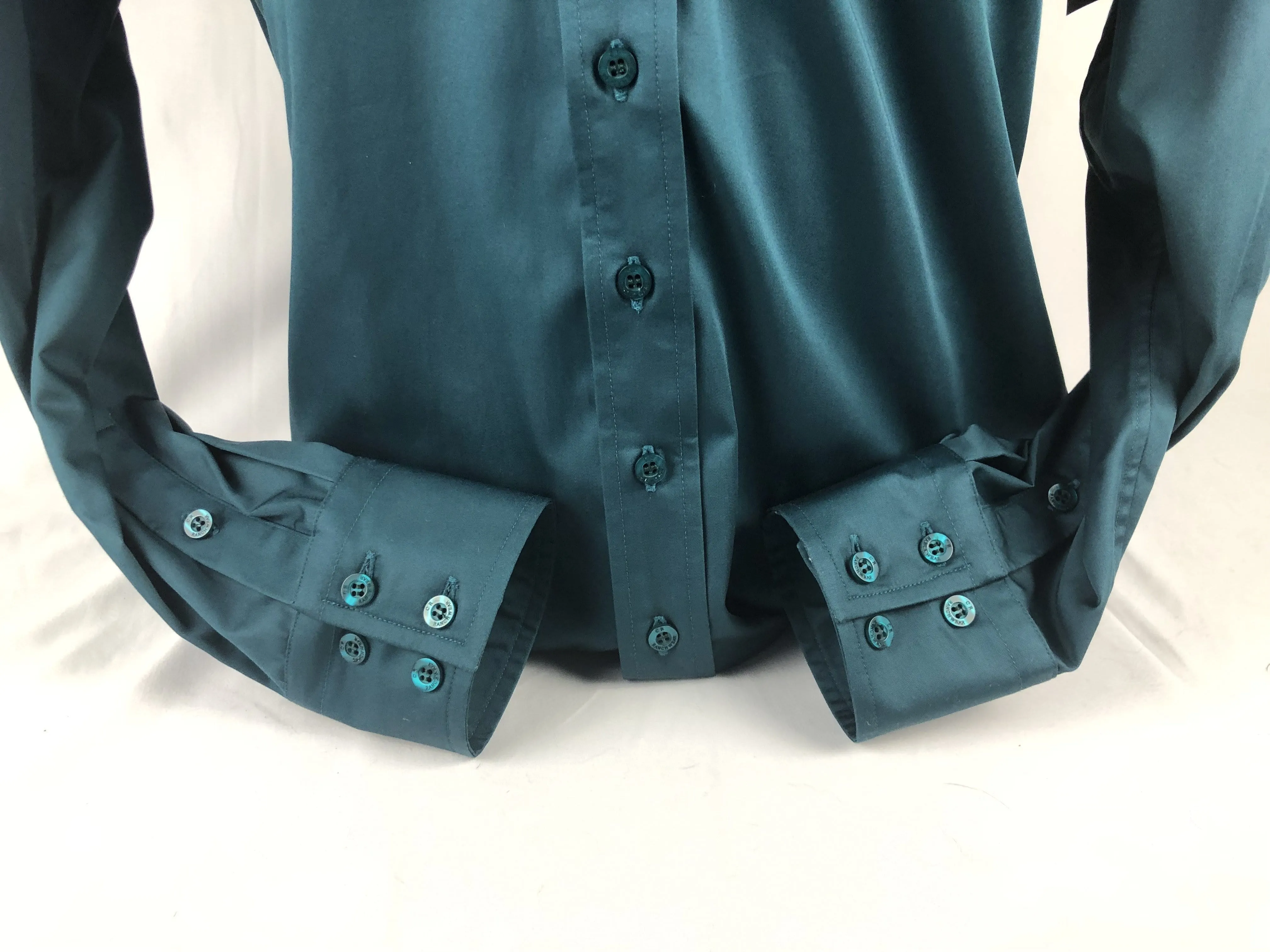 Men's CR Western Pro Teal Cotton Sateen