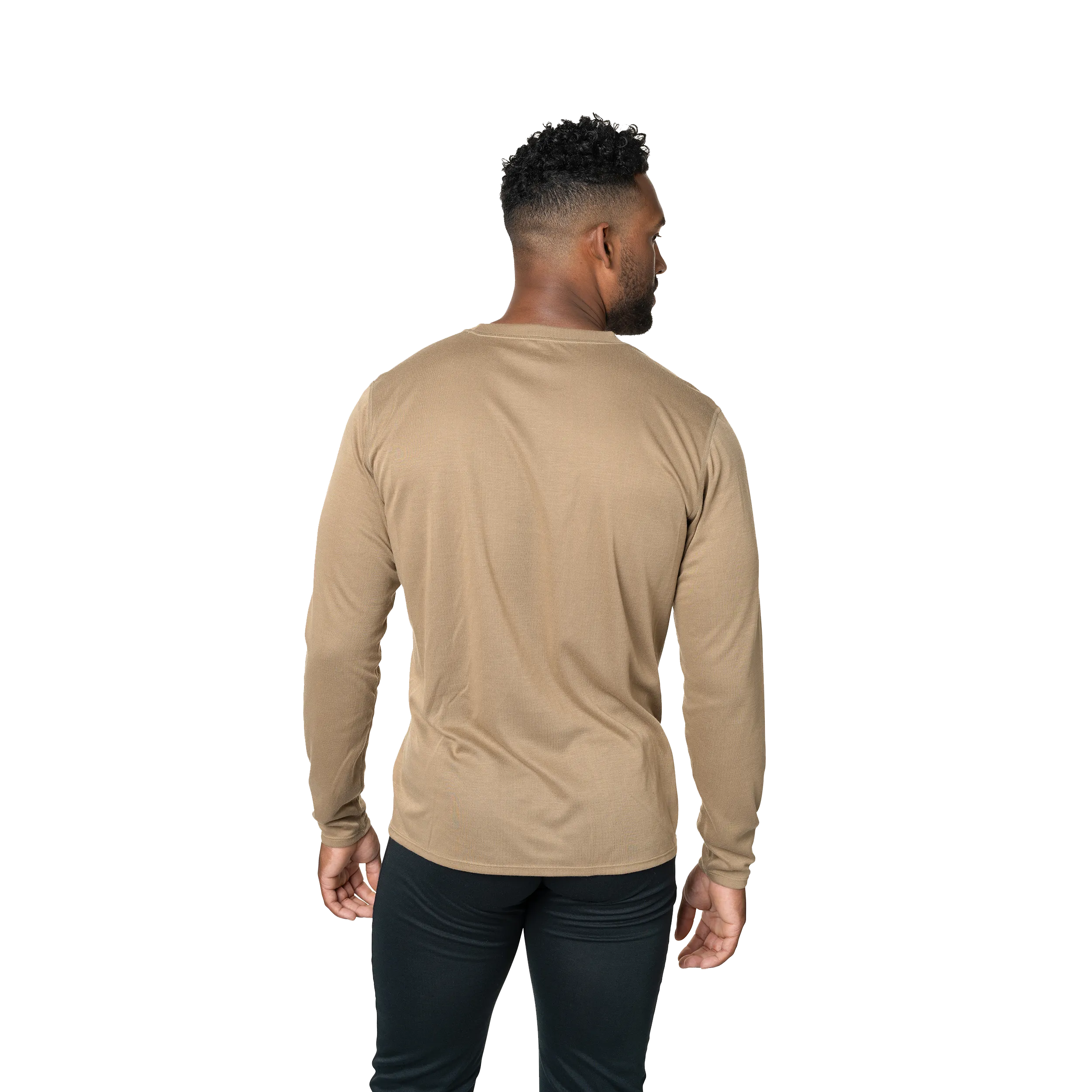 Men's Double Layer Crewneck - Tan 499