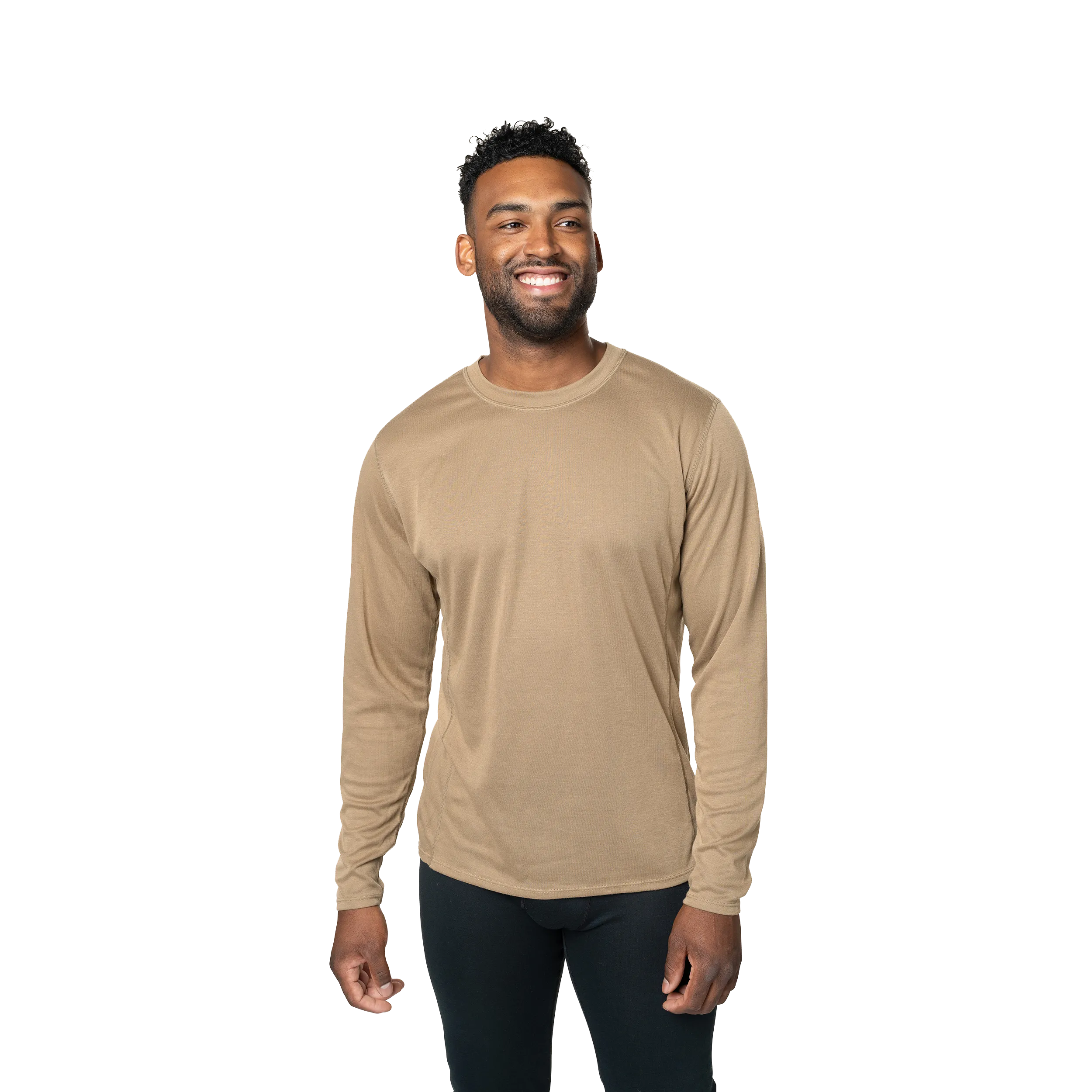Men's Double Layer Crewneck - Tan 499