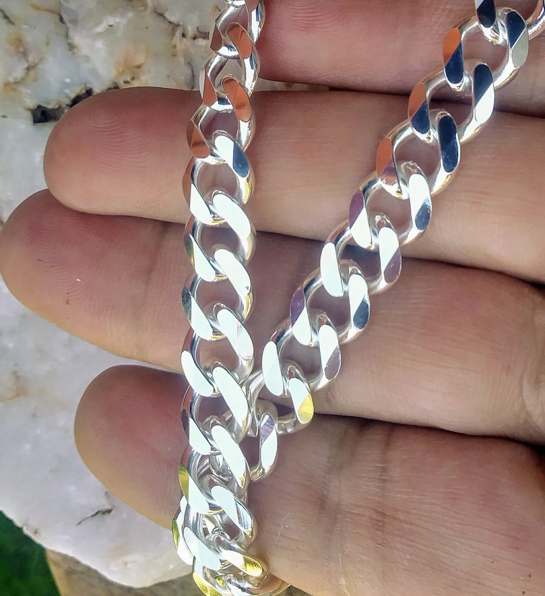 Men’s Sterling Silver Curb Chain 10mm - Necklace or Bracelet