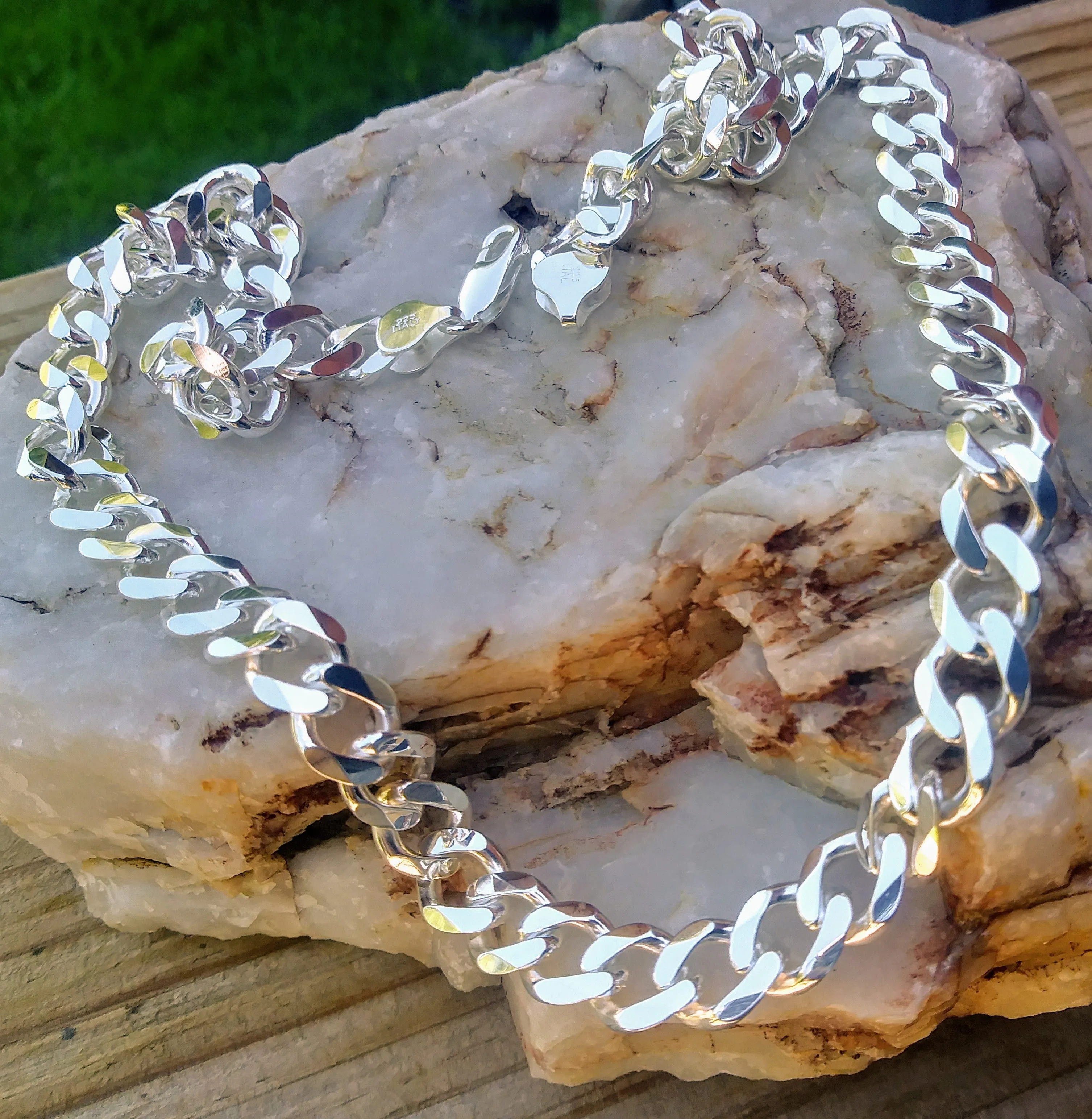 Men’s Sterling Silver Curb Chain 10mm - Necklace or Bracelet