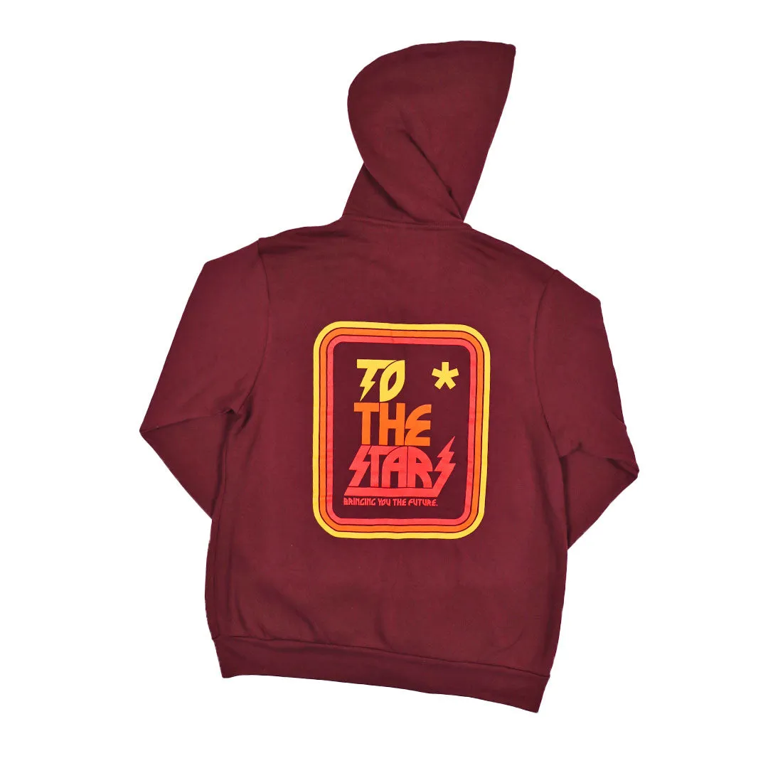 Metal Logo Zip-Up Hoodie Maroon