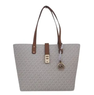 MICHAEL KORS Karson Large Signature Carryall Tote Vanilla/Acorn