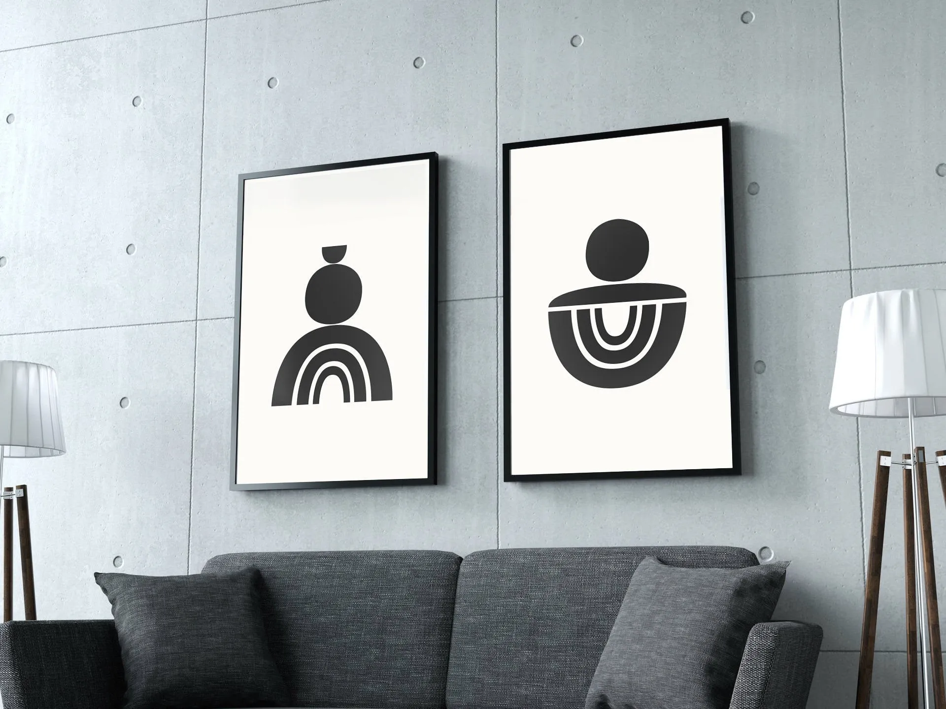 Mid century black and white print, retro style, neutral fine art print wall decor, modern art, fine art, wall hanging, Interior design, home