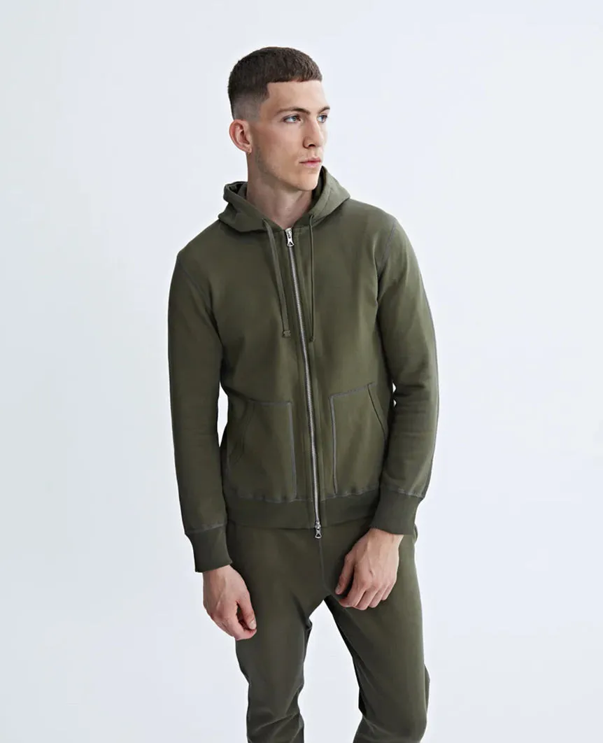 Midweight Terry Full Zip Hoodie Fir