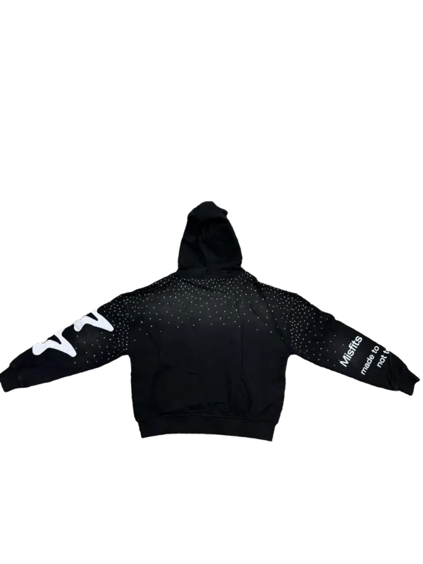Misfits Rhinestone Zip-Up Hoodie Black