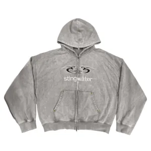 Moses Zip Up Hoodie Acid Gray