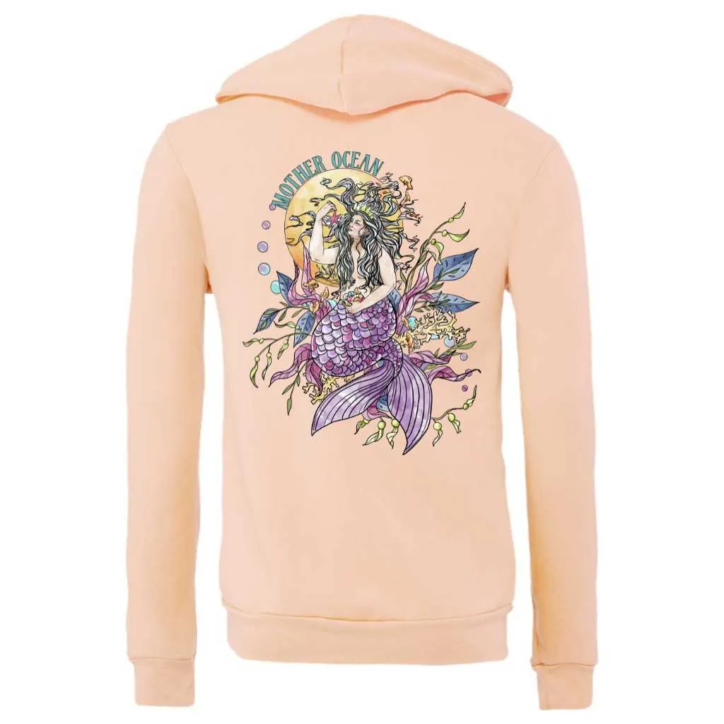 Mother Ocean Fleece Zip-Up Hoodie - Peachy