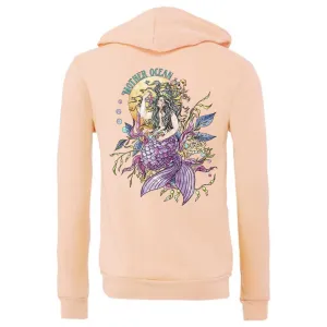 Mother Ocean Fleece Zip-Up Hoodie - Peachy