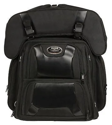 MOTORCYCLE LARGE TEXTILE COMBO TWO PC SISSY BAR BAG WITH GUN POCKET INSIDE